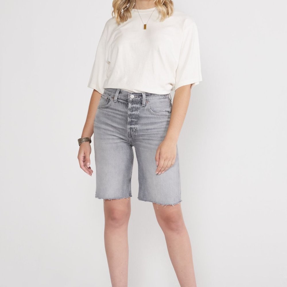 Etica Brandy Grey Long Denim Short